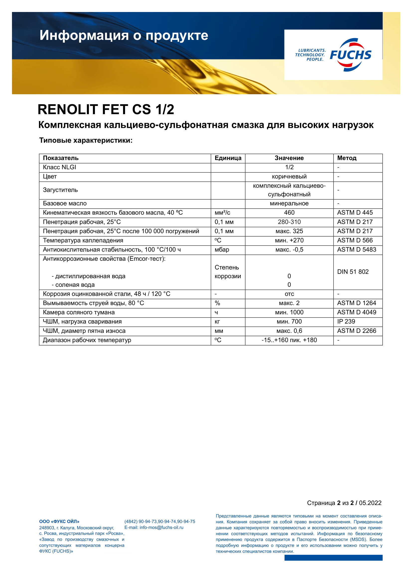 RENOLIT FET CS 1/2